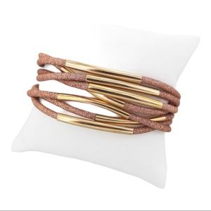 Yellow & Rose Gold Glitter Bracelet NWT